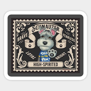 Funny Cute Schnauzer Traits Stamp Sticker